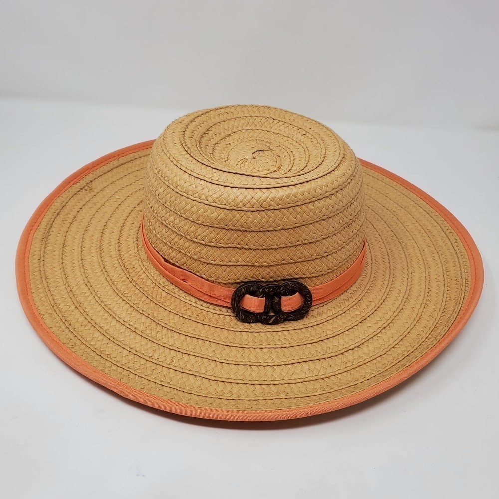 Tropical Trends Handmade Paper Braid Summer Straw Wide Brim Hat